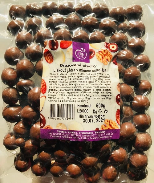 IBK Lísková jádra v mléčné čokoládě 500 g
