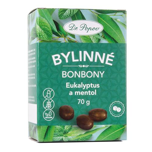 Dr. Popov Bonbony Eukalyptus a mentol 70 g