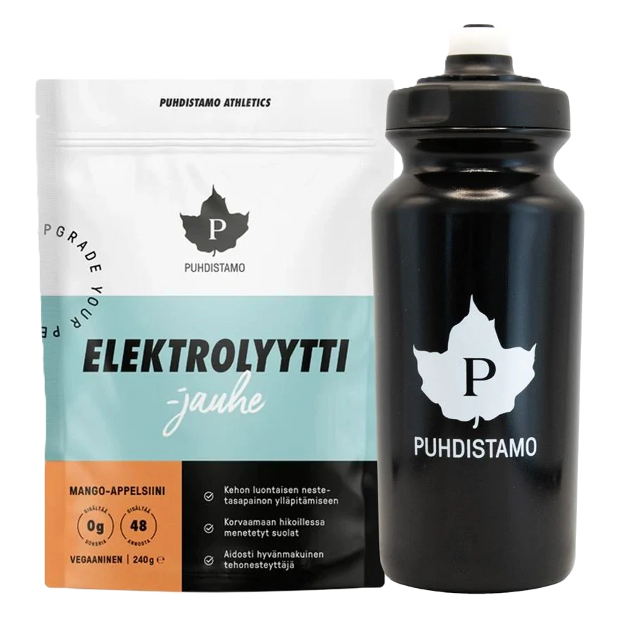 Puhdistamo Electrolyte Powder 240g mango orange + láhev 500ml ZDARMA