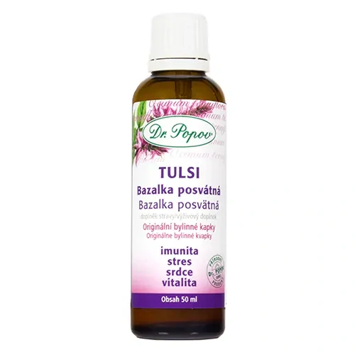 Dr. Popov Bylinné kapky Tulsi-Bazalka posvátná 50 ml