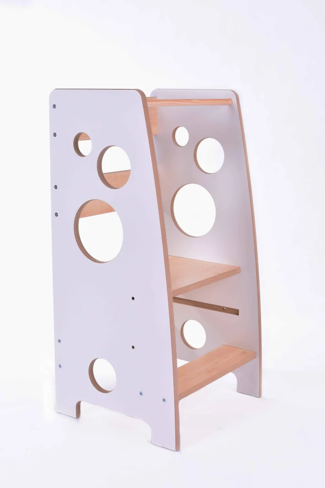 CZ Montessori rostoucí dětská učící věž 3v1 LINDA White / Maple