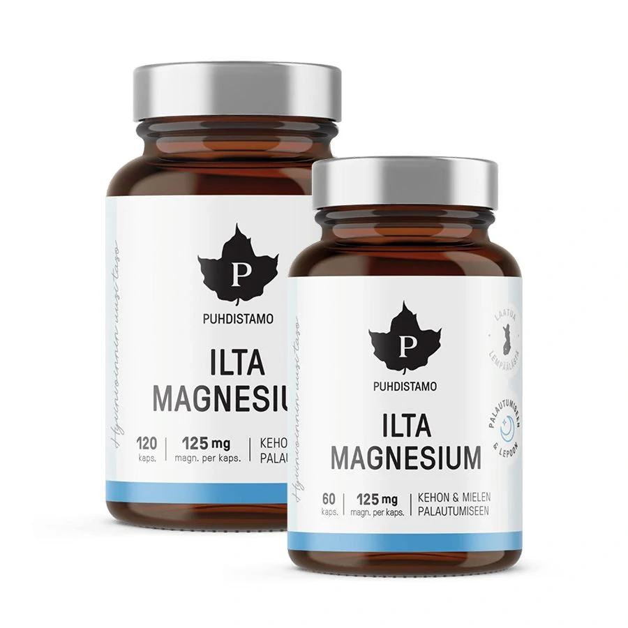 Puhdistamo Night Magnesium 120 kapslí + 60 kapslí ZDARMA (Ilta Magnesium)