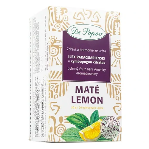 Dr. Popov Čaj Maté Lemon 20 x 1,5 g