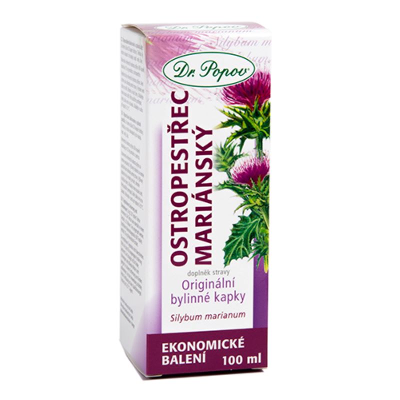 Dr. Popov Bylinné kapky Ostropestřec mariánský 100 ml
