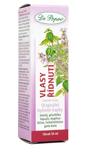 Dr. Popov Bylinné kapky Vlasy řídnutí 50 ml