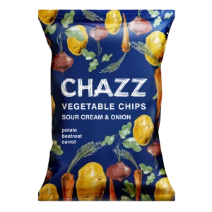 CHAZZ Zeleninové chipsy s příchutí zakysané smetany a cibule 75g