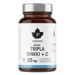 Puhdistamo Triple Zinc 25mg + Vitamin C 60 kapslí (Zinek s vitamínem C)