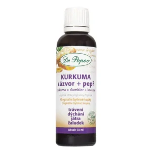 Dr. Popov Bylinné kapky KURKUMA + zázvor + pepř 50ml