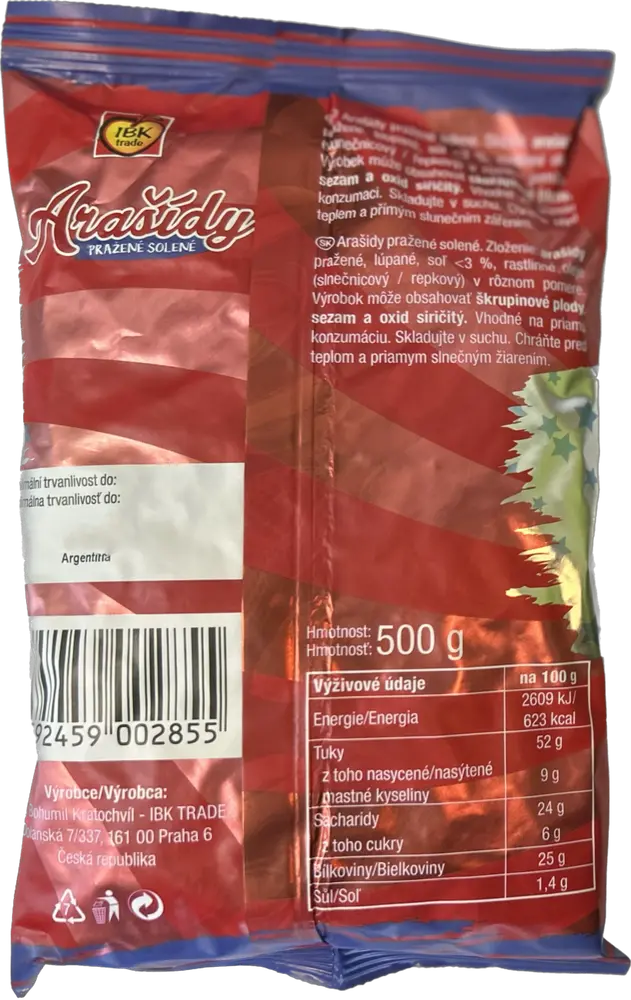 IBK Arašídy loupané pražené solené 200g