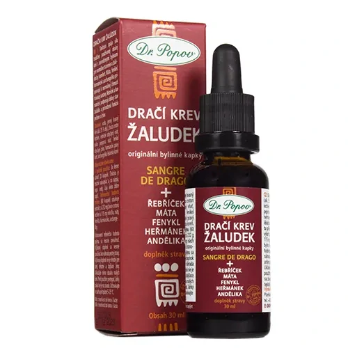 Dr. Popov Bylinné kapky Dračí krev ŽALUDEK (Sangre de Drago), 30 ml