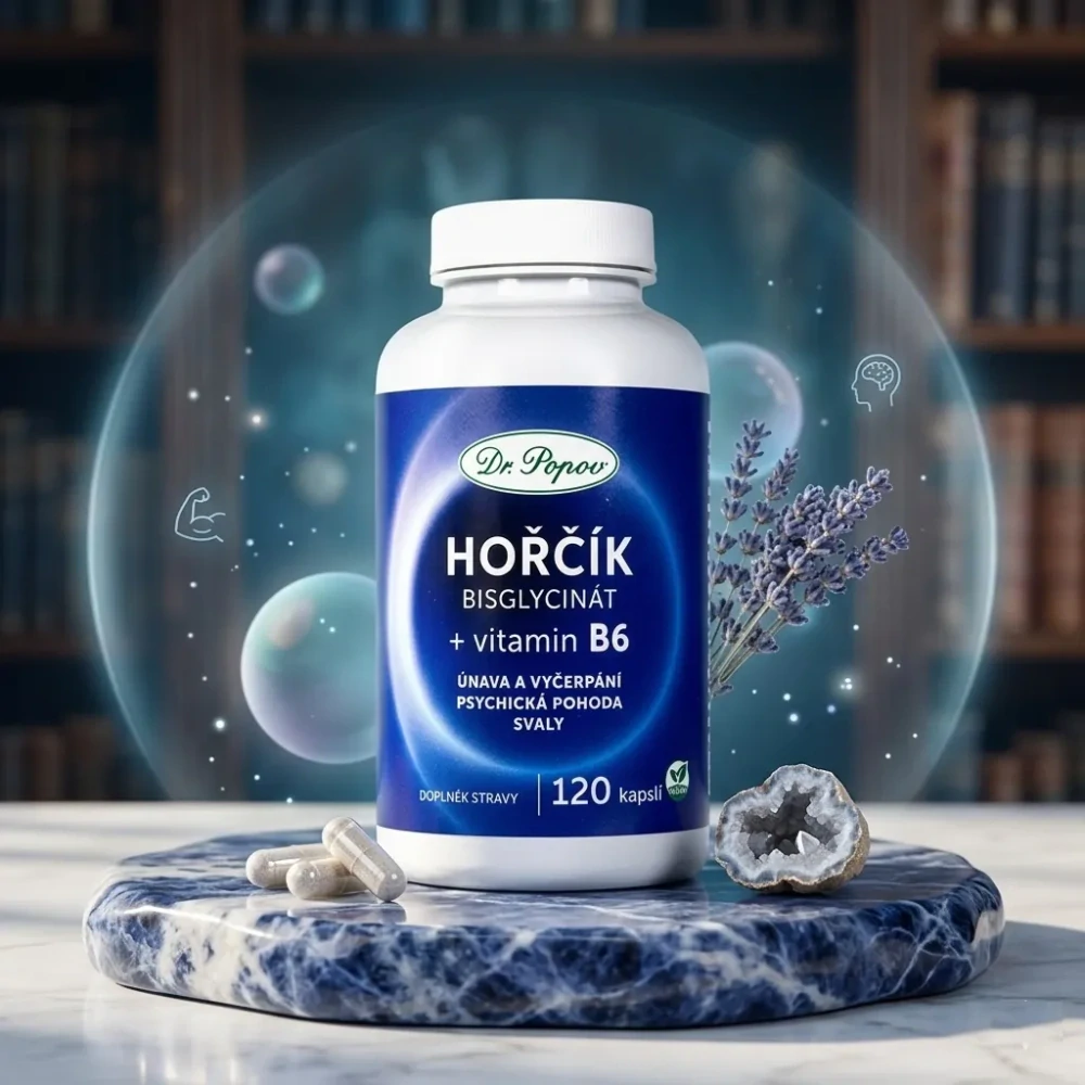 Dr. Popov Hořčík Mg + vitamin B6, 120 kapslí