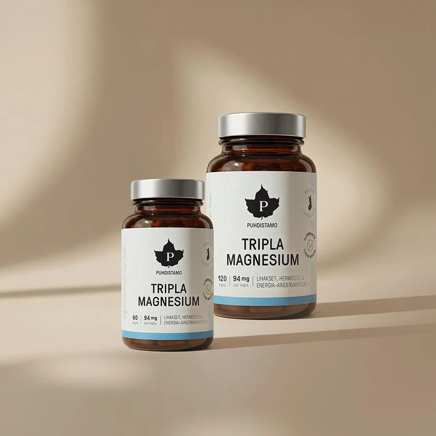 Puhdistamo Triple Magnesium 120 kapslí + 60 kapslí ZDARMA (Hořčík)