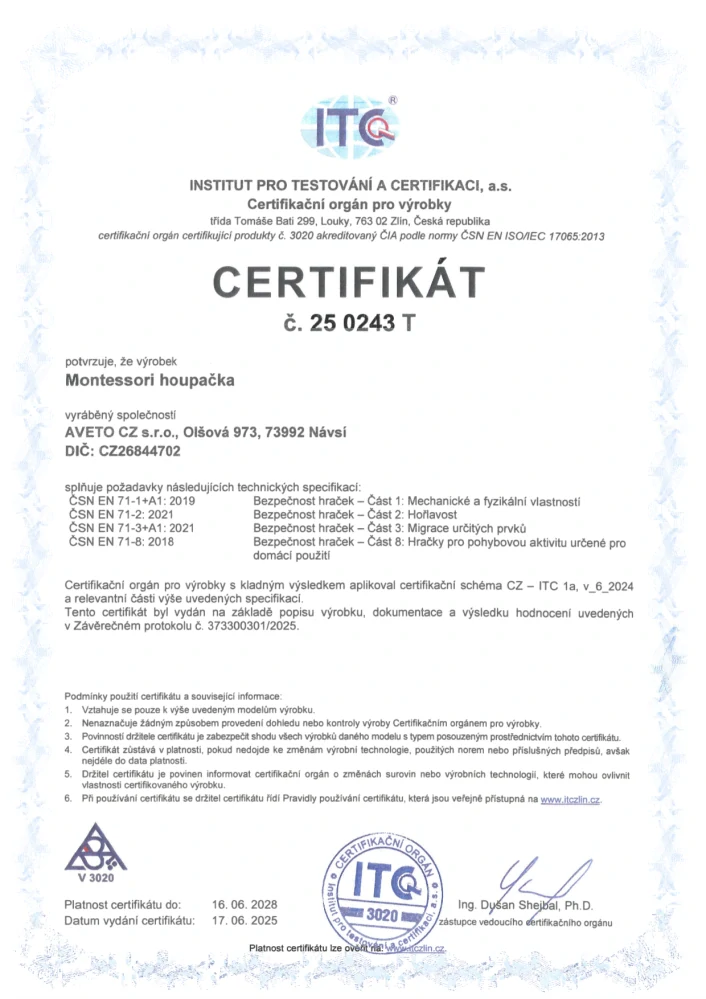 AVETO CZ Montessori houpačka pro děti 5v1 Maple
